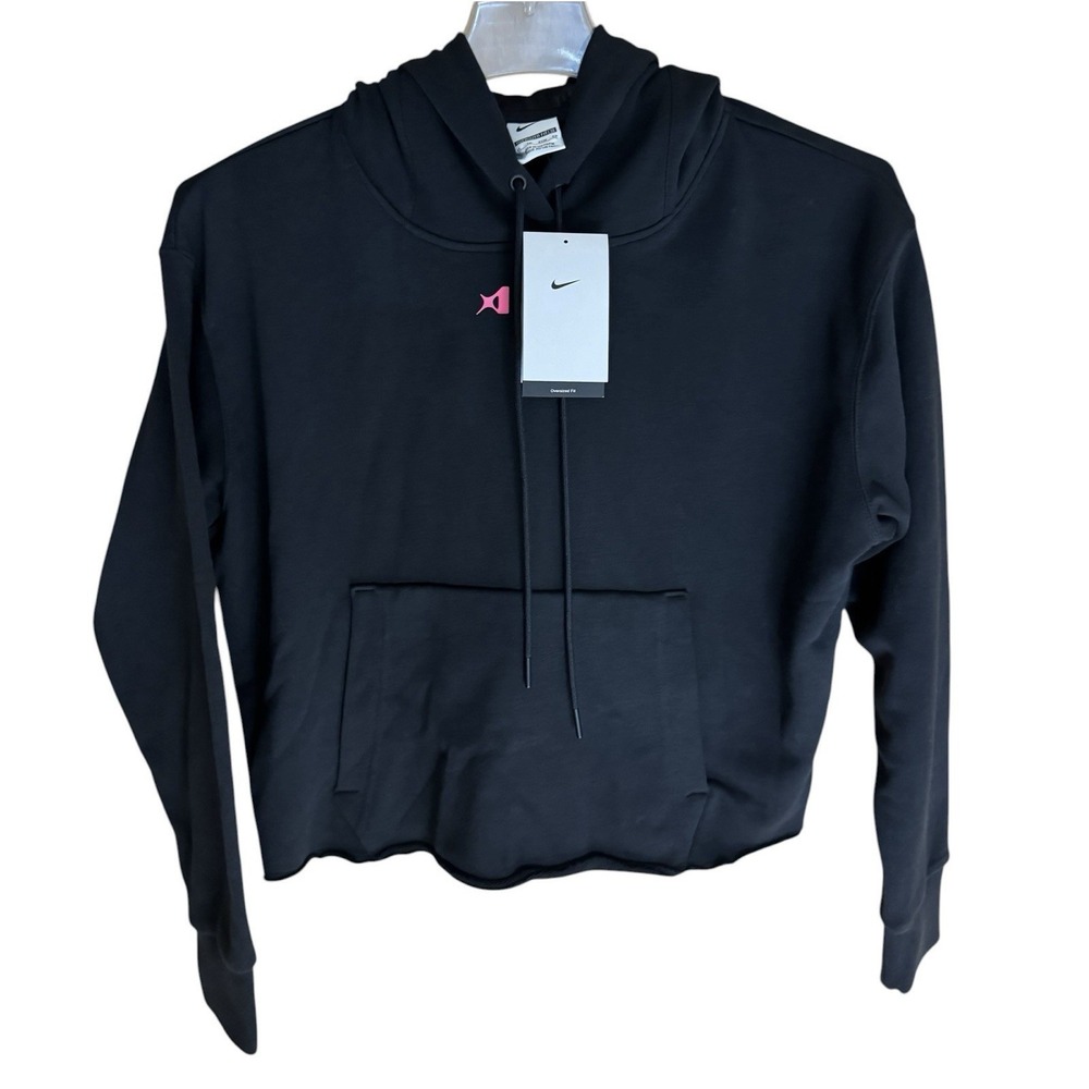 New! Women's Nike A'ja Wilson Oversized Cropped Basketball Hoodie Sz XS Black